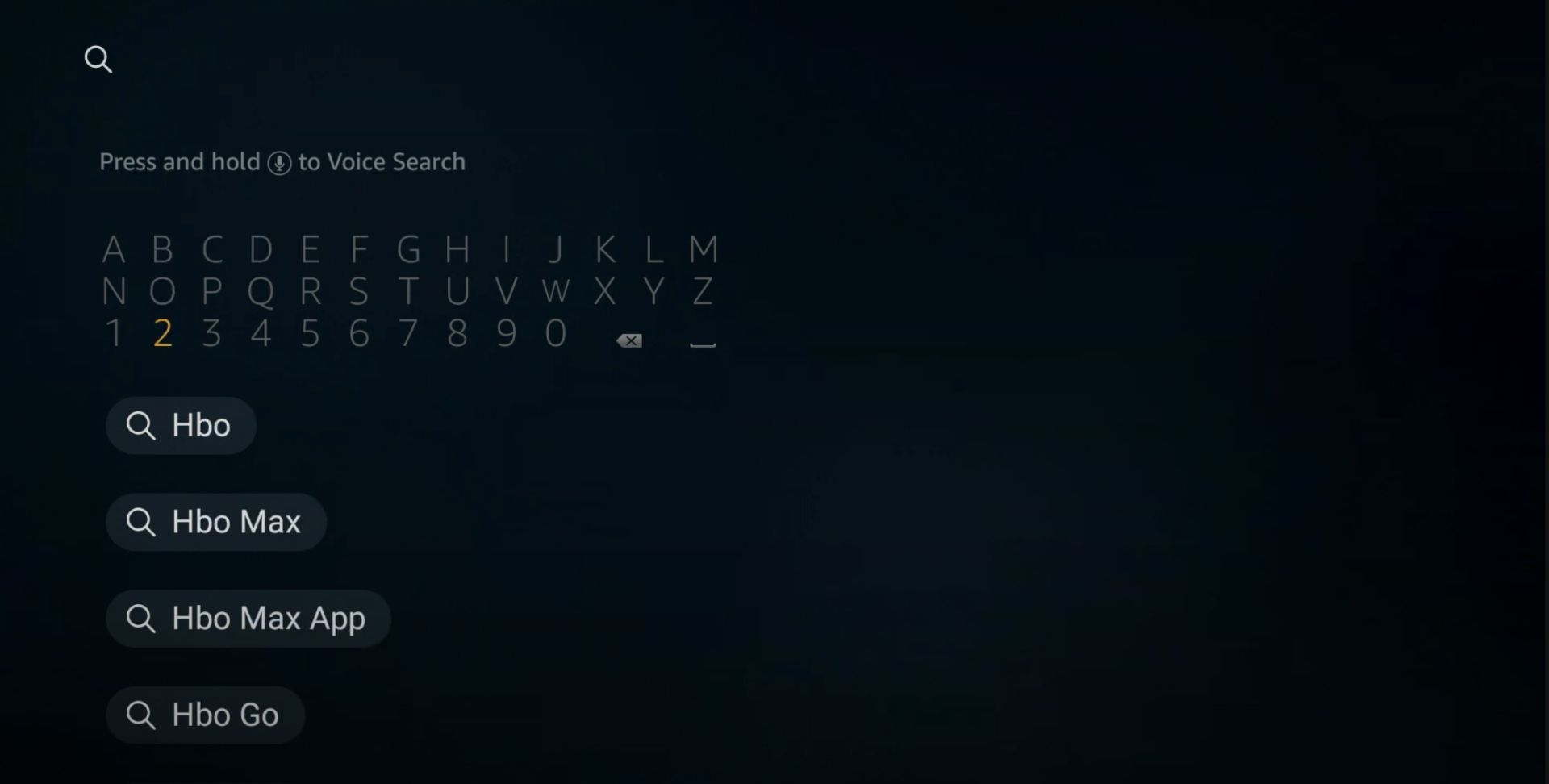 Using manual search for HBO Max